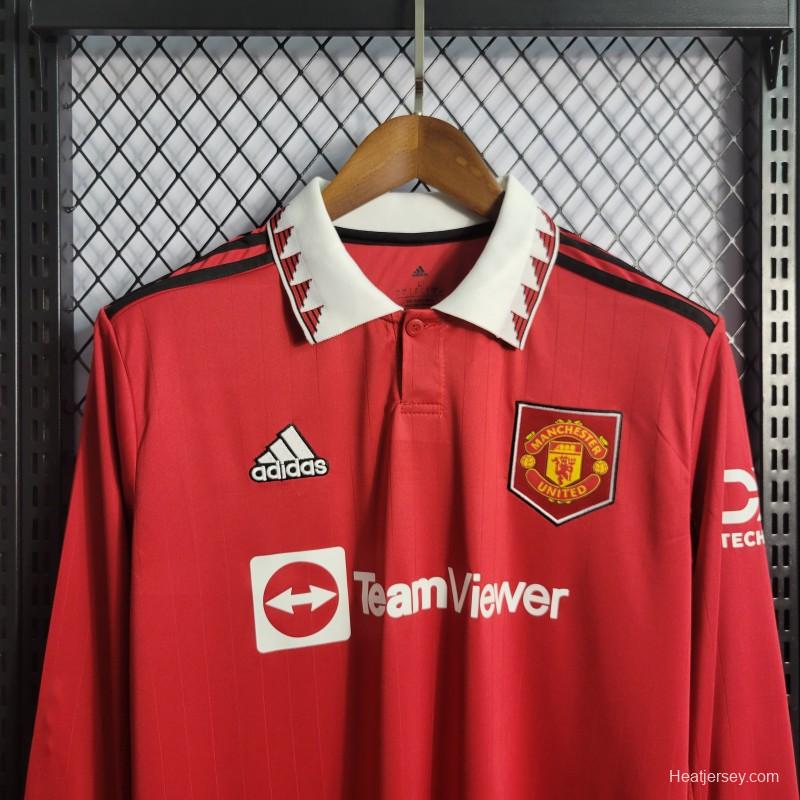 22/23 Long Sleeve Manchester United Home Jersey