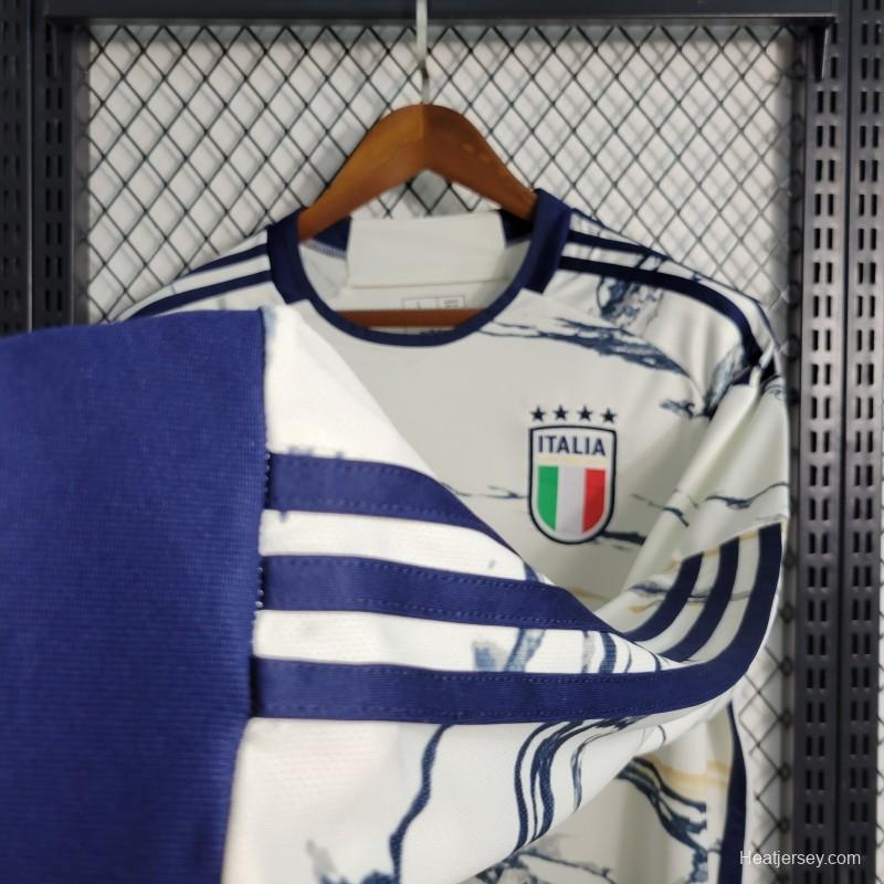 2023 Italy Long Sleeve Away White Jersey