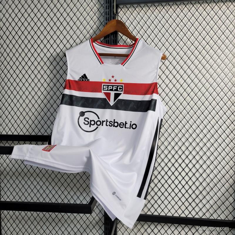 22-23 Sao Paulo Home Vest White Jersey