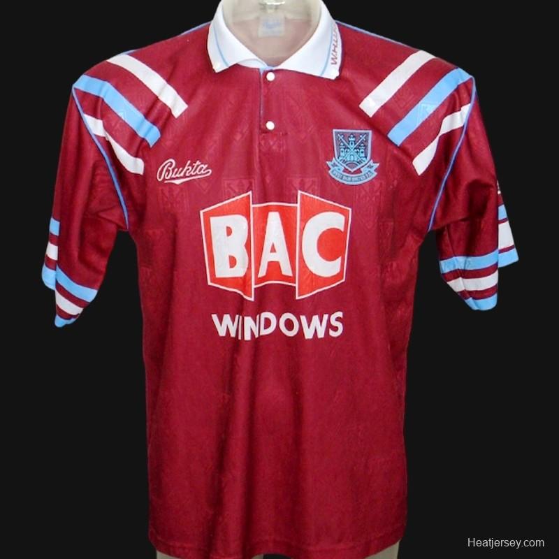 Retro 91/92 West Ham Home Jersey