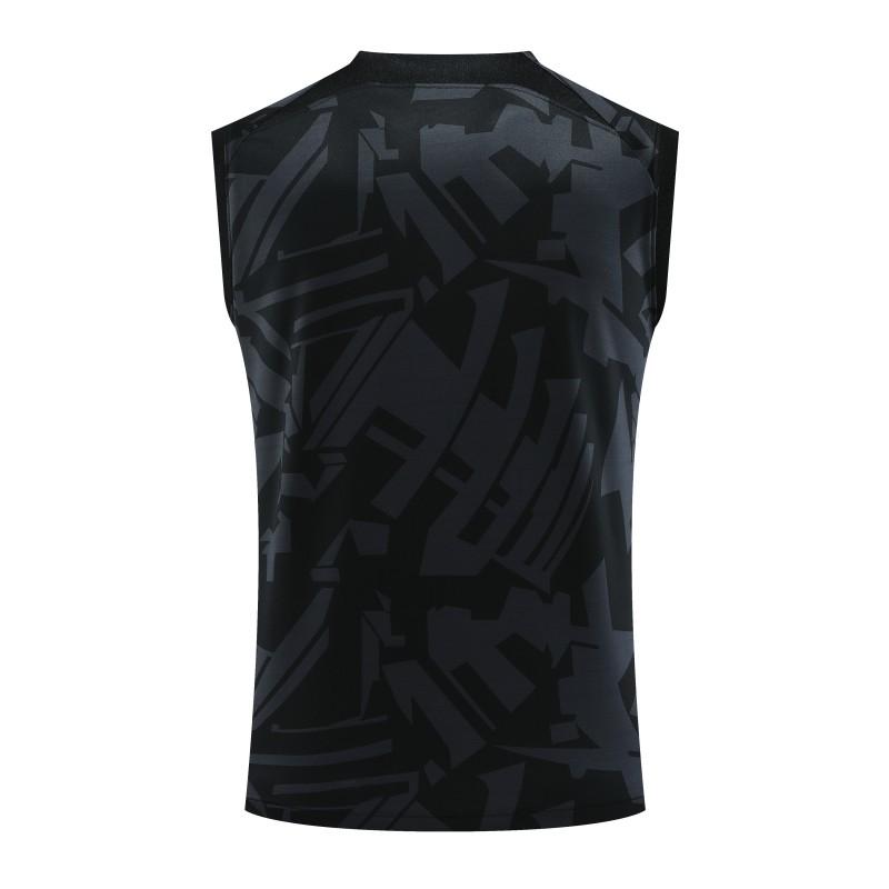 23-24 PSG Black Pattern Vest Jersey+Shorts