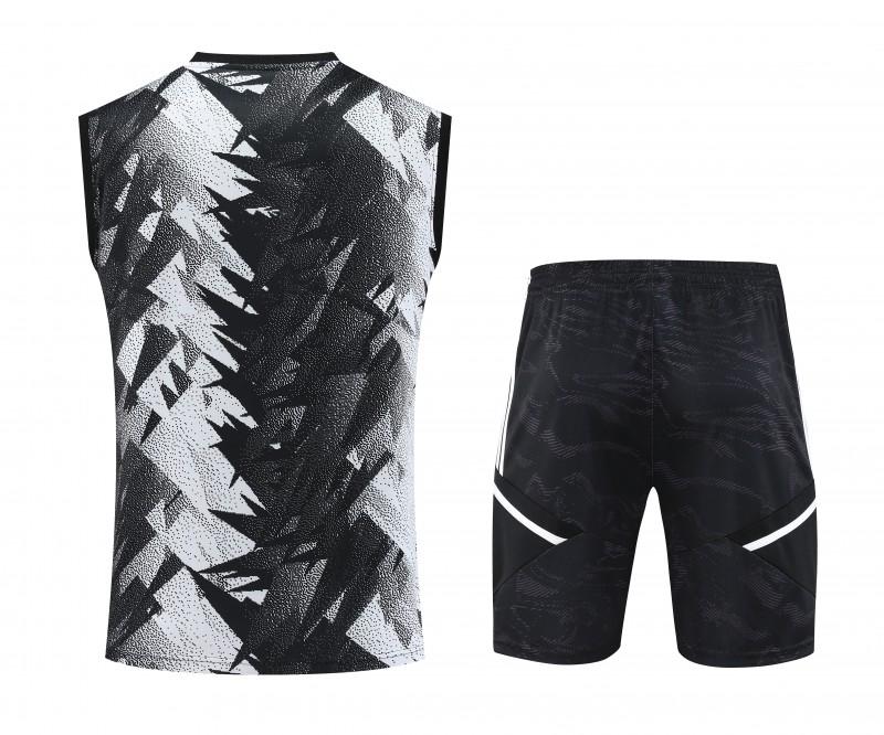 23-24 Juventus Black White Vest Jersey+Shorts