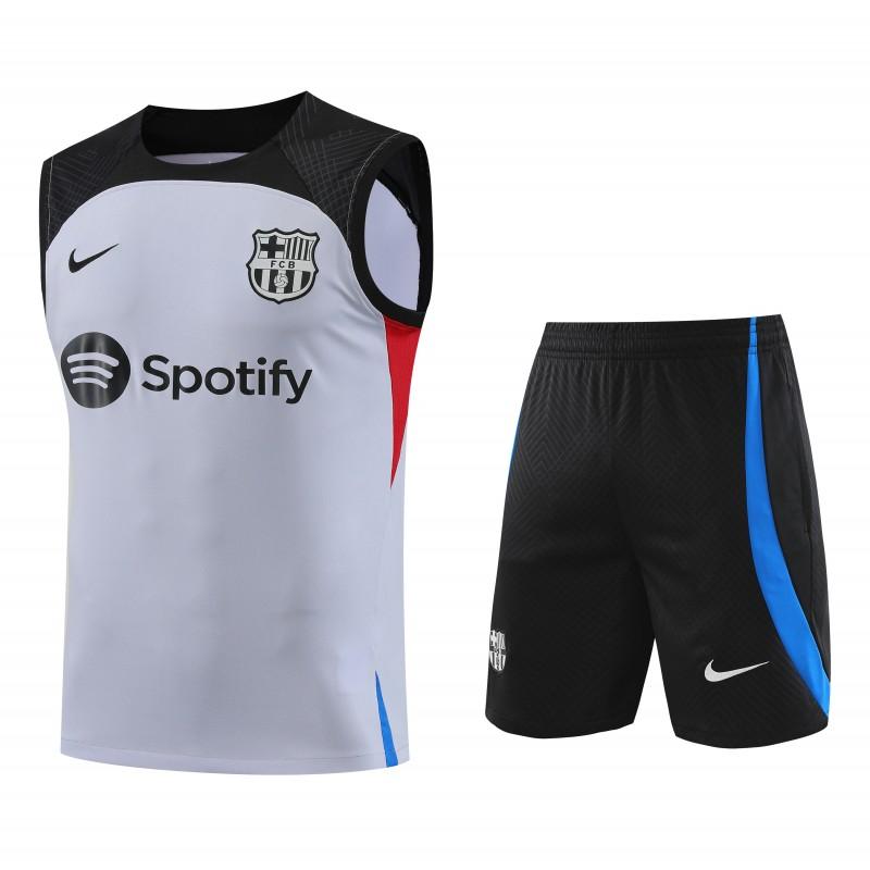 23-24  Barcelona Grey Black Vest Jersey+Shorts