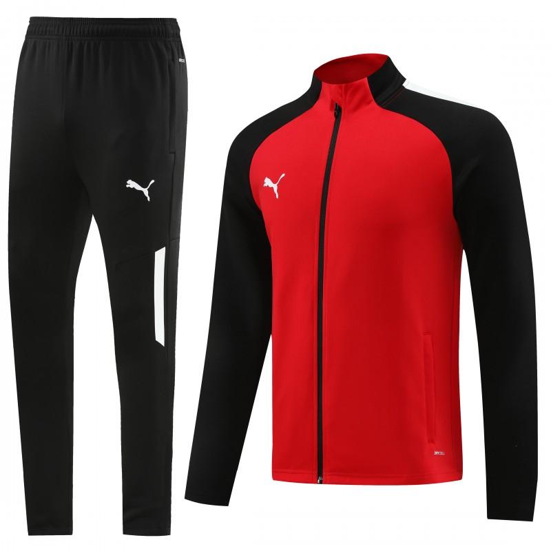 23/24 PUMA Black/Red Full Zipper Hooide Jacket+Pants