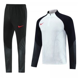 2024 Nike White/Black Half Zipper Jacket+Pants