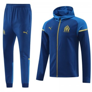 23/24 Olympique Marseille Blue Full Zipper Hoodie Jacket+Pants