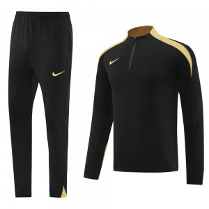 24/25 Nike Black/Golden Half Zipper Jacket+Long Pants