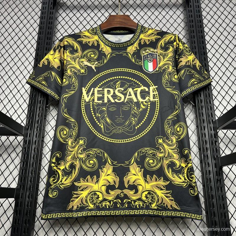 2024 Italy x Versace Gold/Black Special Jersey