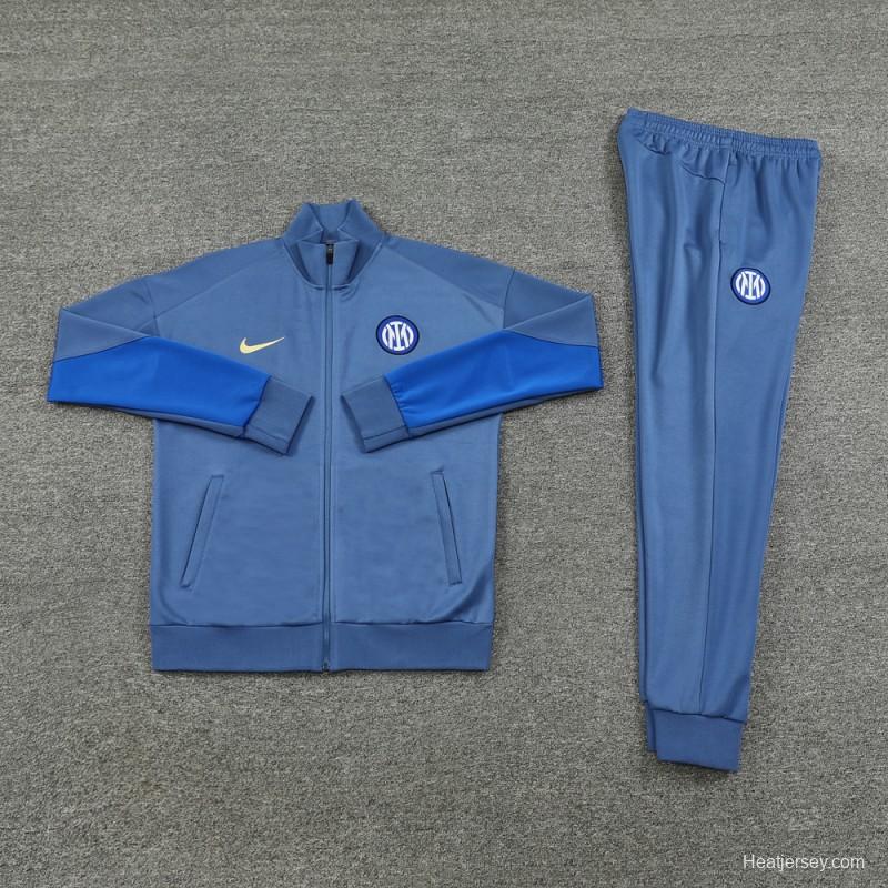 24/25 Inter Milan Blue Full Zipper Jacket +Long Pants