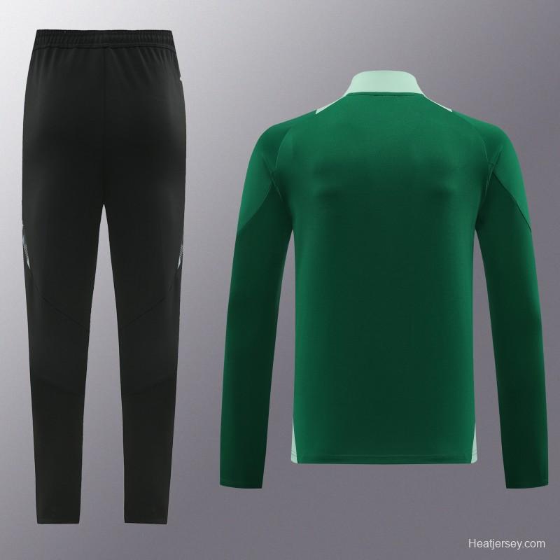 2024 Adidas Green Full Zipper Jacket +Long Pants