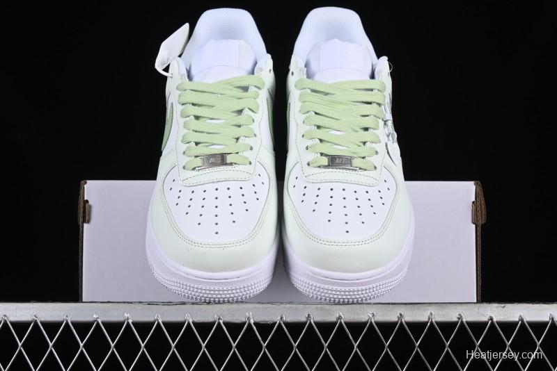 Nike Air Force 1 '07 Low Casual Sneakers with Anime-inspired Green Apple Spray Paint Design - DY8899-002