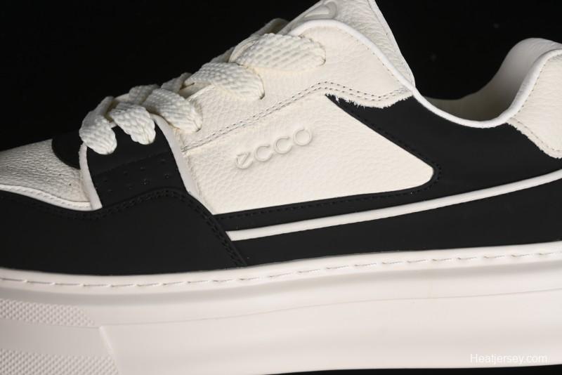 ECCO 2024 New Fashion Simple Versatile Genuine Leather White Sneakers - 61881301001