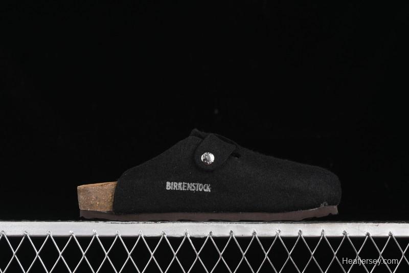 Birkenstock Half Open Toe Sandals with Smokeless Coal Wool Upper - G.D4
