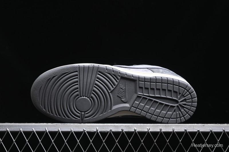 Nike SB Dunk Low Stussy Collaboration - Granite Grey Anniversary Custom Low-Top Casual Skate Shoes - XS1086-008