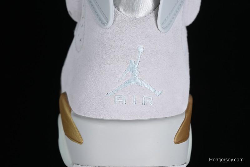 Nike Air Jordan 6 Retro Paris Olympics Sneakers with Metallic Gold Accents - DQ4914-074