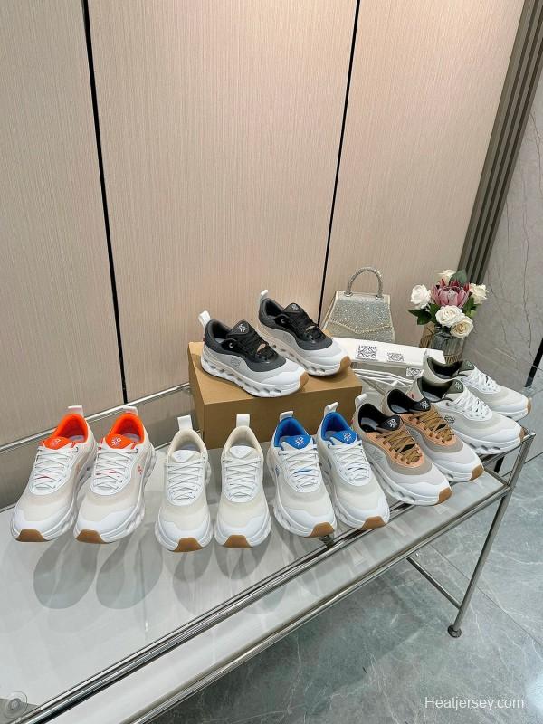 2025 Unisex Loewe White Green Orange Blue Black Grey Polyester Mesh Running Shoes Loewe X On KFY00300