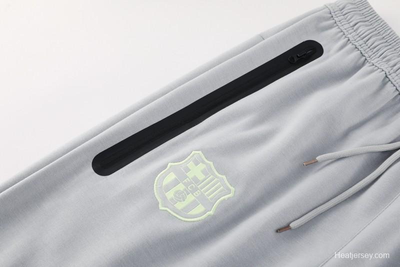 25/26 Barcelona Grey Full Zipper Hoodie Jacket +Long Pants