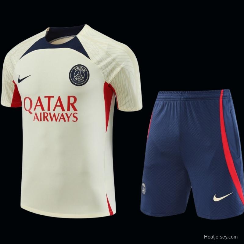 23-24 PSG Beige Short Sleeve+Shorts