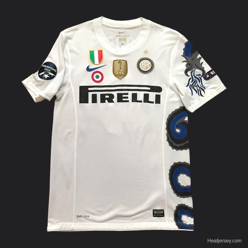 Retro 10/11 Inter Milan Away White Jersey With Full Patches