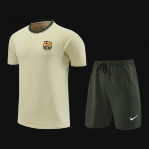 23/24 Barcelona Beige Cotton Short Sleeve Jersey+Shorts